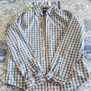 J. Crew Blue and Pink Casual Button Down Shirt